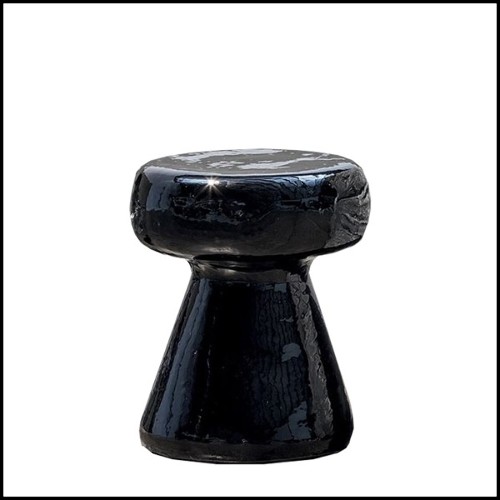Stool in black or white Handcrafted ceramic 30-Mushroom Ceramic