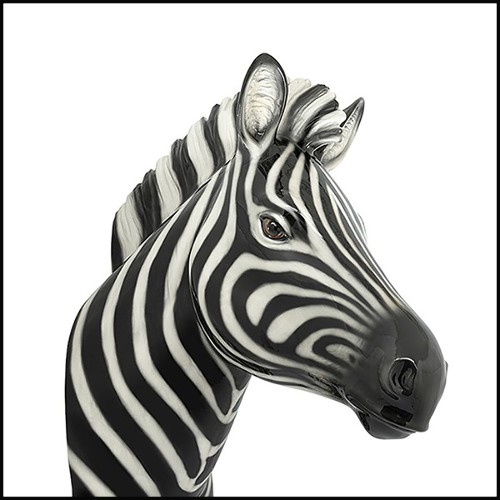 Sculpture en céramique 162-Zebra Wall Head