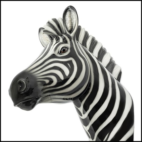 Sculpture en céramique 162-Zebra Wall Head