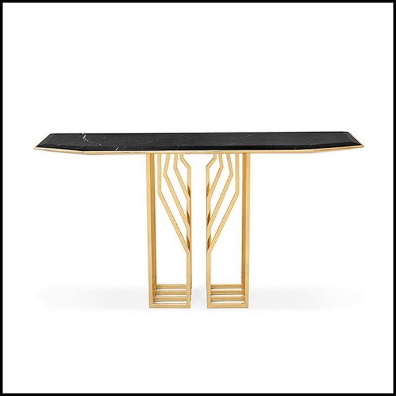 Console Table in Polished Solid Brass 164-Feeler