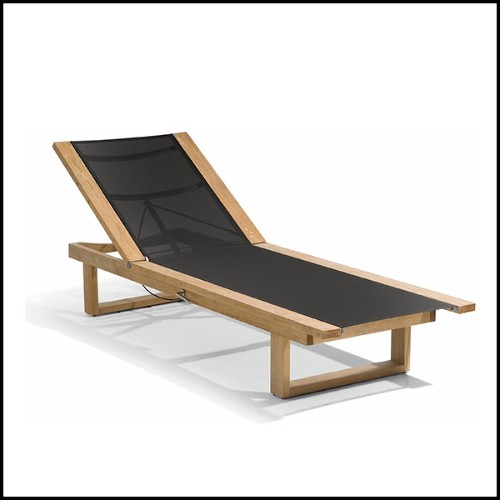 Lounger in teak and Black...