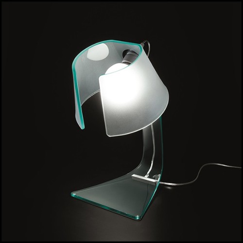 Lampe de bureau avec verre transparent incurvé 146-Glass Light