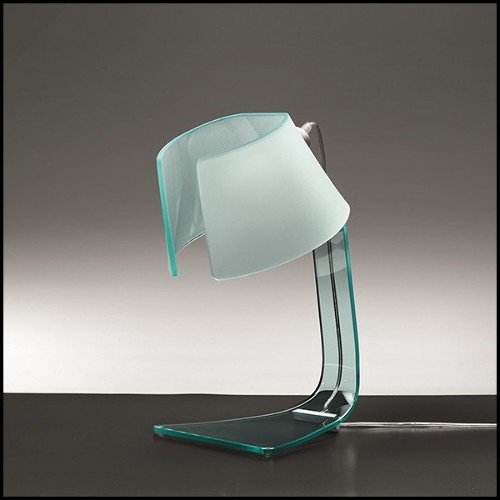 Lampe de bureau avec verre transparent incurvé 146-Glass Light