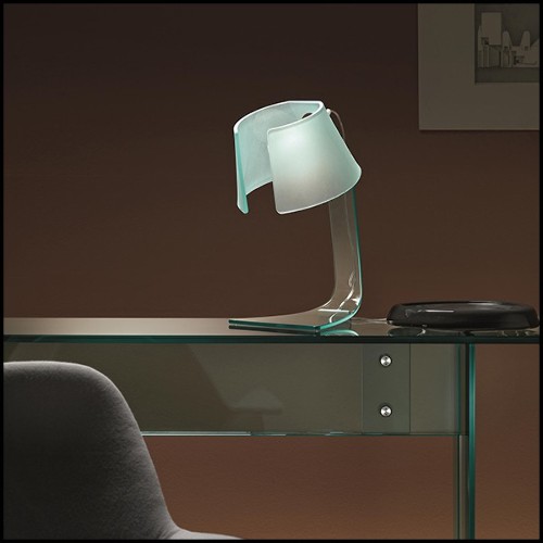 Lampe de bureau avec verre transparent incurvé 146-Glass Light