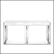 Console avec structure en métal finition cuivre ou gold ou chrome avec marbre blanc 162-Villa