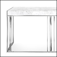 Console avec structure en métal finition cuivre ou gold ou chrome avec marbre blanc 162-Villa