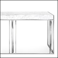 Console avec structure en métal finition cuivre ou gold ou chrome avec marbre blanc 162-Villa