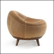 Fauteuil en noyer massif finition canyon 154-Bahamas Leather