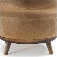 Fauteuil en noyer massif finition canyon 154-Bahamas Leather