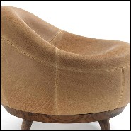 Fauteuil en noyer massif finition canyon 154-Bahamas Leather