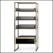 Shelf in metal in burnished and antiqued brass finish 182-Pietro