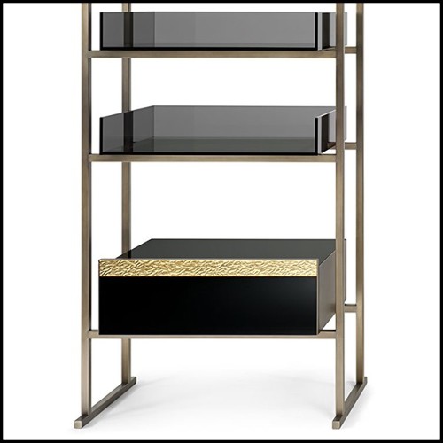 Shelf in metal in burnished and antiqued brass finish 182-Pietro