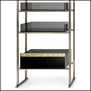 Shelf in metal in burnished and antiqued brass finish 182-Pietro