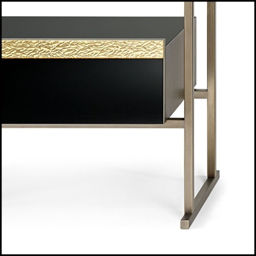 Shelf in metal in burnished and antiqued brass finish 182-Pietro