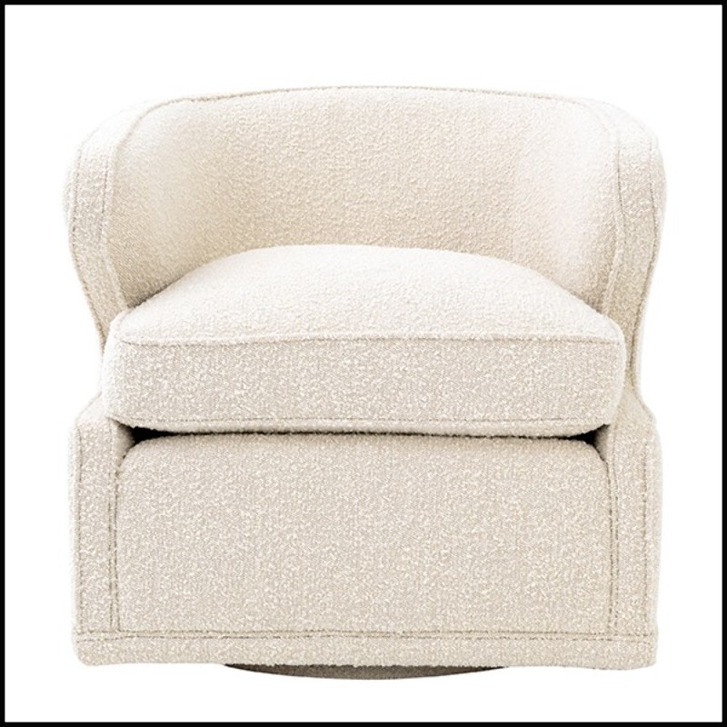 Cream swivel store armchair