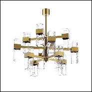 Chandelier in solid brass in vintage bronzed matte finish 165-Lewis