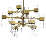 Chandelier in solid brass in vintage bronzed matte finish 165-Lewis