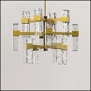 Chandelier in solid brass in vintage bronzed matte finish 165-Lewis