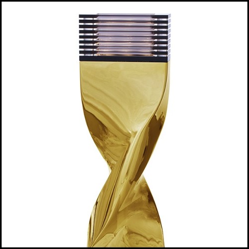 Table Lamp in casted aluminum in crafted gold finish 184-Bow Tie Alu Gold XL or L