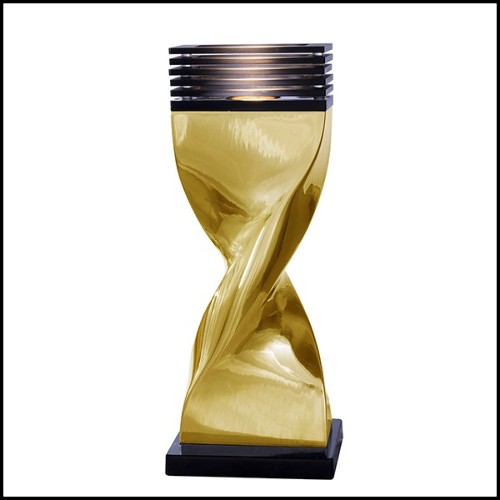 Table Lamp in casted aluminum in crafted gold finish 184-Bow Tie Alu Gold XL or L