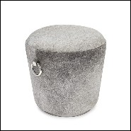 Stool in solid wood and covered with buffalo water skin 162-Buffalo