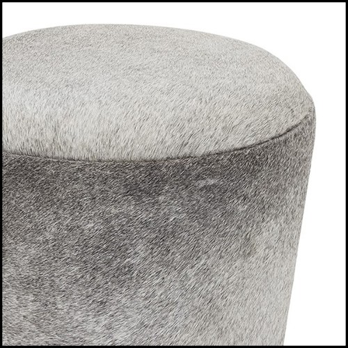 Stool in solid wood and covered with buffalo water skin 162-Buffalo