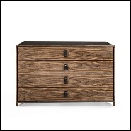 Chest of Drawers in solid walnut wood with 4 drawers 154-Ellite