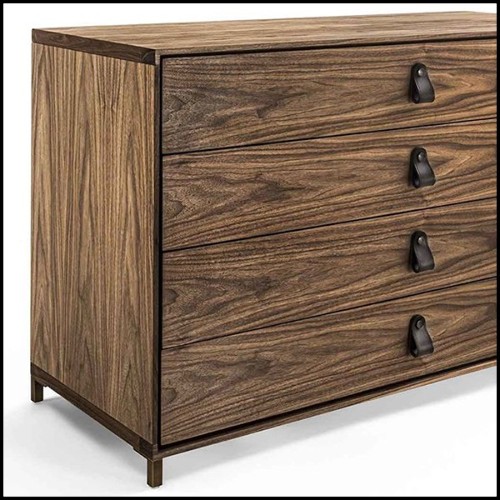 Chest of Drawers in solid walnut wood with 4 drawers 154-Ellite