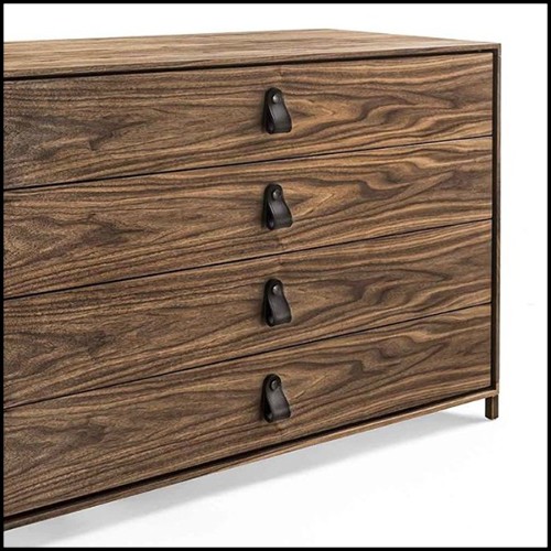 Chest of Drawers in solid walnut wood with 4 drawers 154-Ellite