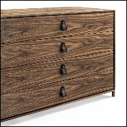 Chest of Drawers in solid walnut wood with 4 drawers 154-Ellite