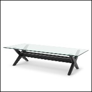 Coffee Table X shaped legs in Classic Black finish 24-Maynor Black