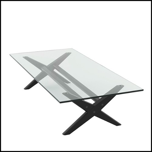 Coffee Table X shaped legs in Classic Black finish 24-Maynor Black