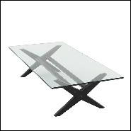 Coffee Table X shaped legs in Classic Black finish 24-Maynor Black