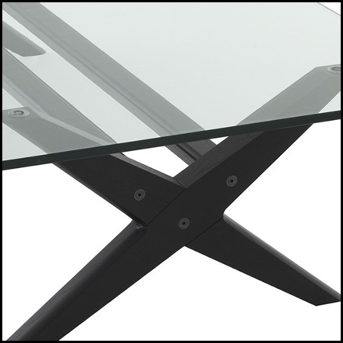 Coffee Table X shaped legs in Classic Black finish 24-Maynor Black