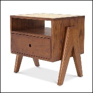 Table de chevet en rottin tissé 24- Latour Brown