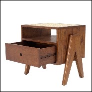 Table de chevet en rottin tissé 24- Latour Brown