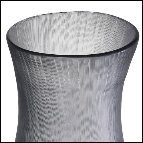 Vase in grey hand blown glass 24-Thiara Grey