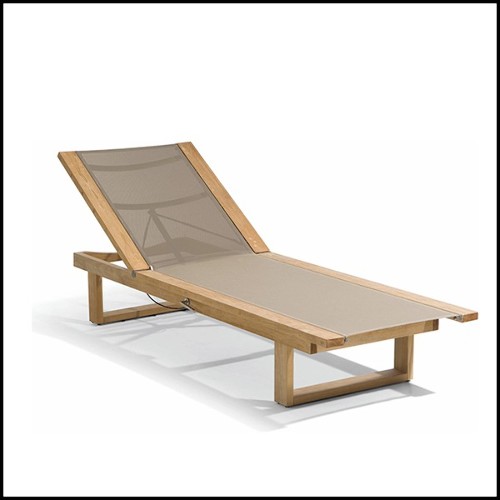 Lounger in teak and Black...