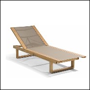 Lounger in teak and Black textile 48-SIENA Bronze