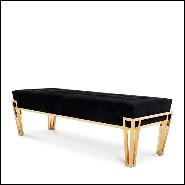 Banc en laiton massif et velours noir 164-Williams