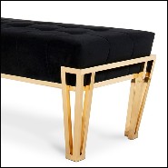 Banc en laiton massif et velours noir 164-Williams