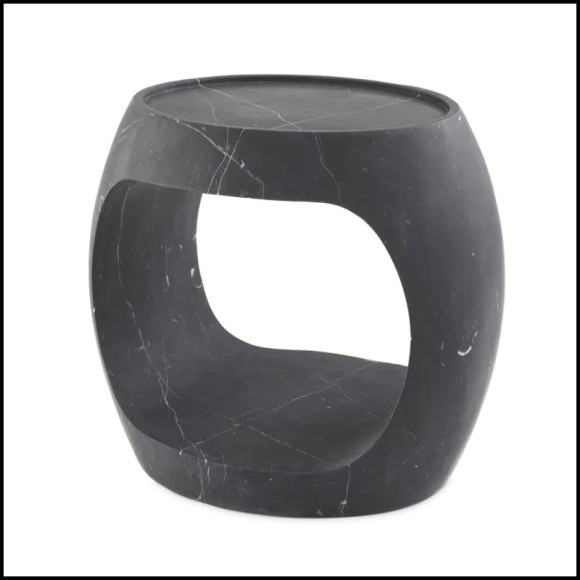 Black Marble Side Table 24- Clipper Low﻿