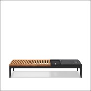 Coffee table 45 -  Grid teak & ceramic