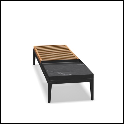 Table basse 45 - Grid teak & ceramic