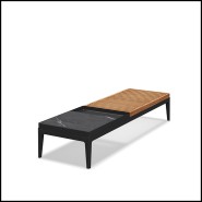 Table basse 45 - Grid teak & ceramic