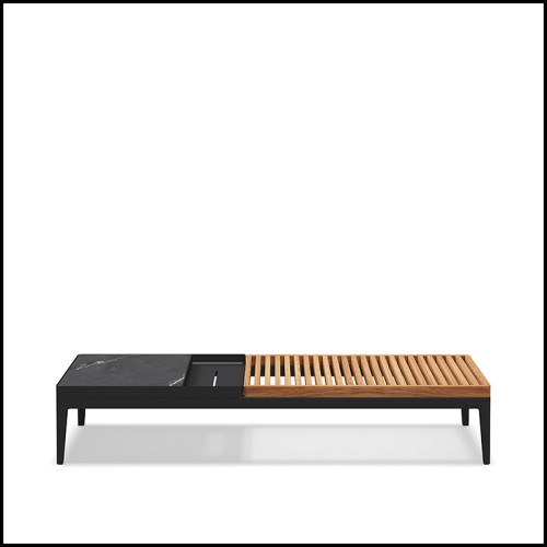 Table basse 45 - Grid teak & ceramic