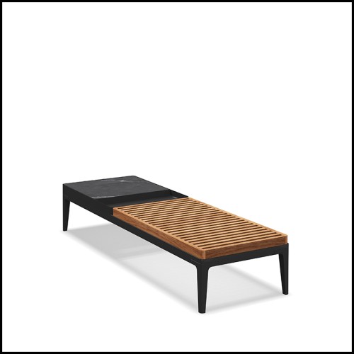 Coffee table 45 -  Grid teak & ceramic