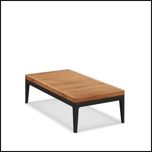 Coffee table 45 -  Grid teak rectangular