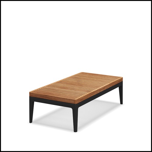 Coffee table 45 -  Grid teak rectangular