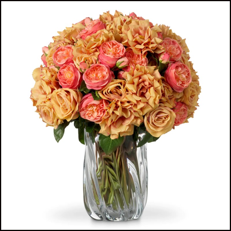 Bouquet 24 - Roses real touch 72 pcs/3 variétés